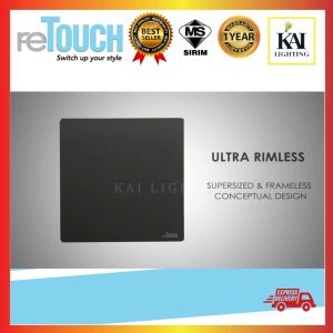 Retouch Ultra Rimless Socket and Slim Modern Switch Design 13A 15A 20A 45A Door Bell Multi USB (GREY)