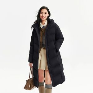 BOSIDENG | Slim Fit Long Hooded Down Coat