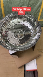 Vỉ hấp thức ăn bằng inox kèm hộp DK 28CM