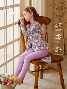 Little Naive | UV Protection Flower Patterned Girls Separable Long Sleeves Swimsuit