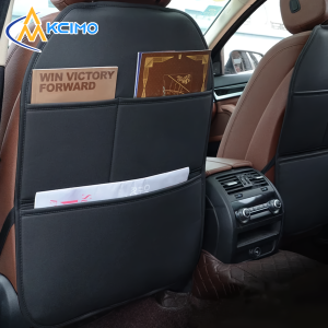 Universal Car Seat Back Protector With Sponge Filling PU Leather Kick-Proof Car Back Seat Cover for Kids With Storage Organizers