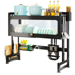 OKK ชั้นวางจาน 2 ชั้น กร่อมอ่างล้างจาน ชั้นวางเซ็นที่คว่ำจานชาม ครบเซ็ท สำหรับห้องค รุ่นอัพเกรด