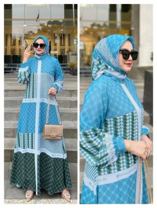 Bismillah dania set hijab Mat:seruty babydol printing Ld 108-110 PB 140//Gamis kekinian sett hijab 2024 edisi lebaran//Yunita Lestari Fashion