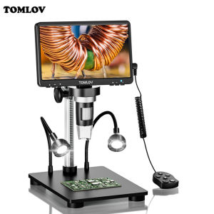 TOMLOV | TOMLOV Professional Digital Microscope 1200X Magnification USB Coin Microscopio DM9 For PCB Electronic Soldering Phone Repairing