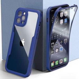 szhaiyu | 360 Clear Phone Case for iPhone 16 15 Plus 13 12 14 11 Pro Max X XS XR Cover Shockproof Camera Lens Screen Full Protection