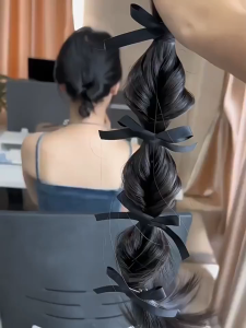 🎀 Ngoặm Tóc Giả Đính Nơ NG50 – Kiểu Tóc Cài Cách Điệu Tiểu Thư Ngọt Ngào Xinh Chuẩn Form Dễ Thương