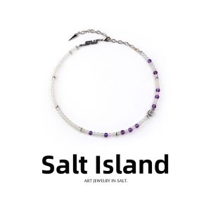 YANDAO | Layerable Versatile Purple Bamboo Crystal Choker Necklace
