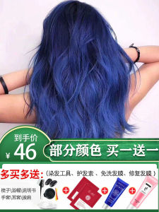 Mousley Lvchen Hair Dye Cream 2023 Trendy Colors for Women Milk Tea Grey Zongzi Blue Black Fog Blue Hair Coloring Cream