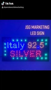 Energy saving light billboard Flashing Mode ITALY 92.5 SILVER-LED SIGN (Small-Large)