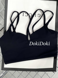 เสื้อกั๊กโยคะเซ็กซี่สำหรับผู้หญิง Lulu เสื้อชั้นในกีฬาแบบมีสายรัดคอวีพร้อมแผ่นเสริมหน้าอก ผ้าฝ้ายระบายอากาศได้ดี ฤดูใบไม้ผลิ ฤดูร้อน ฤดูใบไม้ร่วง ฤดูหนาว