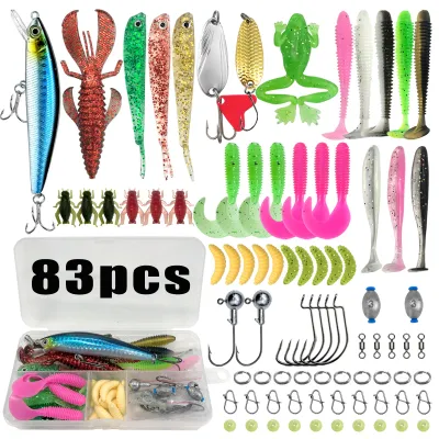 Bộ Dụng Cụ Câu Cá Đa Mồi 83/133/193/239/409 Món Dành Cho Cá Hồi Cá Chó Cá Vược - Bộ Dụng Cụ Câu Cá Nhiều Lớp Chuyên Nghiệp Hộp Đựng Đồ Câu Bộ Câu Cá Biển Sông Hồ