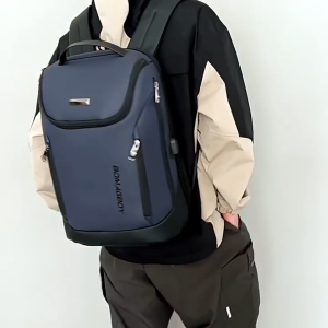MARTIN VERSA Tas Ransel Pria Dan Wanita Laptop kerja / Macbook USB Extender Backpack BOMAG BOY Hitam