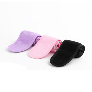 B.F. Womens Adjustable Elastic Headband Velcro Facial Wash Headband Thick And Long Cloth