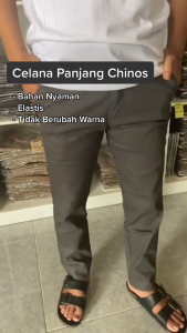 TERMURAH.!!! Celana Panjang Pria Chino Pinggang Karet Rib Size 27-36