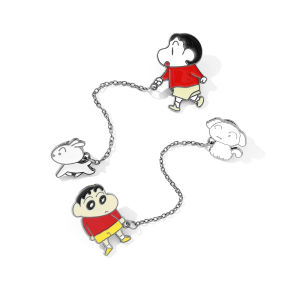 Crayon Shin-Chan Cartoon Cute Metal Enamel Badge Walking Dog Fun Brooch Clothing Anime Plush Toys Cosplay Gifts
