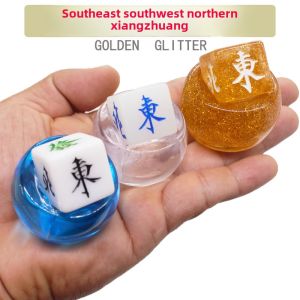 Automatic Home Use Mahjong Machine Accessories Resin Material Hand Rubbing Wind Direction Gold Onion Mahjong Tiles And Dice