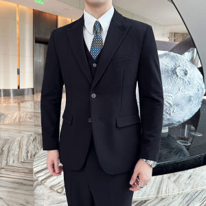 Casual Tailored Mens Wedding Suit Light Beige Fashionable Urban Style Standard Fit Double Cuffed Long Sleeve Single Breasted