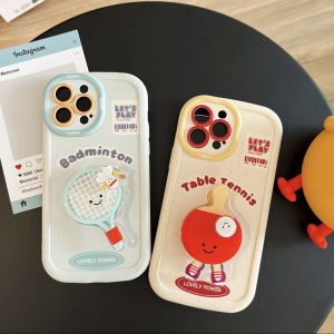 Rotatable Ping Pong Ball Creative Silicone Phone Case for Vivo X100S X90 X80 X70 Couples Cartoon Design Protective Cover