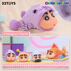 52TOYS CRAYON SHINCHAN Floppy Fish Series Blind Box Figure Toy