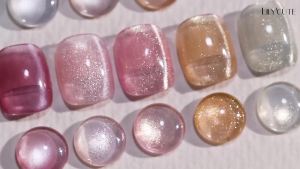 LILYCUTE 7ml Cat Magnetic Nail Gel Polish Gold Pink Glass Semi Permanent Soak Off UV Gel Crystal Varnis Nail Art Manicure