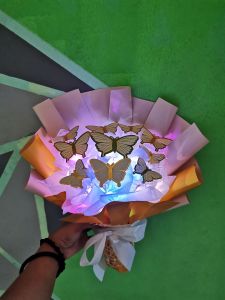 BUTTERFLIES BOUQUET WITH FAIRY LIGHTS