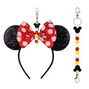 Cartoon Mini Hairband Bag Camera Pendant DIY Party Cosplay Accessories Minnie Mouse Ears Headband Women Girl Sequin Bow Headband