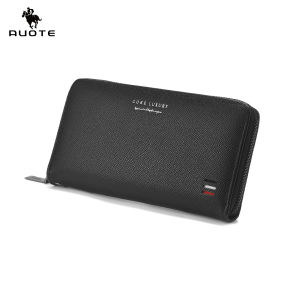 AUOTE กระเป๋าสตางค์ผู้ชายแบบยาวกระเป๋าสตางค์อเนกประสงค์กระเป๋าสตางค์ยาว PU นุ่มกระเป๋าสตางค์ความจุมาก ID เครดิตหลายช่อง Pouch Koin ผู้ที่ใส่บัตรเหรียญหนัง PU กระเป๋าสตางค์ธุรกิจ