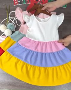 Váy trẻ em đầm bé gái kèm túi siêu xinh BITIKIDS thiết kế cao cấp 4 màu size từ 0-8 tuổi