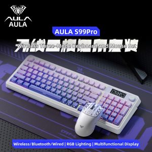 AULA | Glowing Wireless Tri-Mode Gaming and Office Keyboard Mouse Set