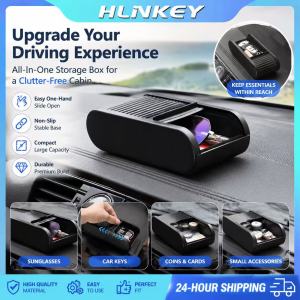 HLINKEY Universal Car Center Console Storage Box Armrest Organizer Tray Dashboard Phone Glasses Holder Multiuse Interior Accessories