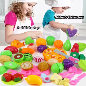 Childrens Puzzle Early Education Simulation Fruit and Vegetable Cognitive Cutting Toy Playhouse Kitchen Set