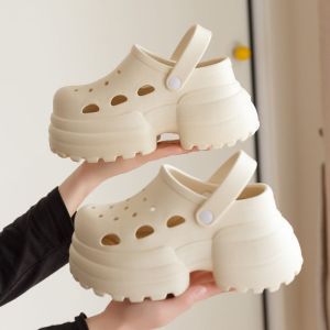 Wedding Shoe Slippers Thick Bottom Platform Hole Hole Shoes 10cm Not Tired Short People Happy Heightening Shoes Small Size Wedding Slippers