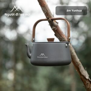 MOUNTAINHIKER 1.1L Hợp Kim Nhôm Cắm Trại Ngoài Trời Ấm Siêu Tốc Nhẹ Di Động Dã Ngoại Ấm Trà Cà Phê Dành Cho Du Lịch
