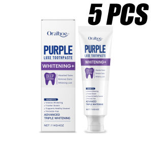 oralhoe | Purple Brightening Toothpaste Remove Tooth Stains Protect Tooth Enamel Lasting Fresh Breath Improve Tooth Sensitivity Toothpaste