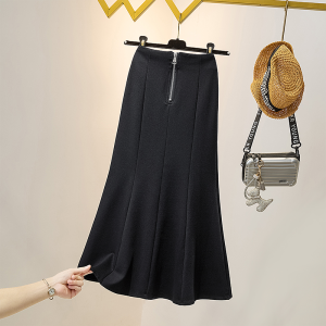High Waist Asymmetrical Hem Fish Tail Skirt for plus Size Women Mid-Length A-Line Wrap Bodycon Dress Korean Style Commute