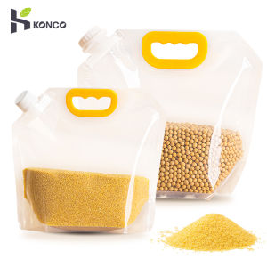 Konco thickening foods storage bag with handle grains sealing bag large capacity plastic organizer bags Moisture-Proof grians packing bag