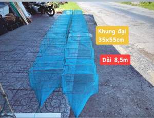 Lú 18 cửa ngục Lú dây lú bát quái - dài 85m - 22 khung kẻm 35x 55cm - mắt lưới 15p (07cm vuông)