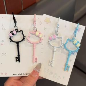 New KT Alloy Cat Keychain Cartoon Macaron Versatile Bag Pendant Cute Cat Pendant Accessory Gift Fashionable Bag Decoration
