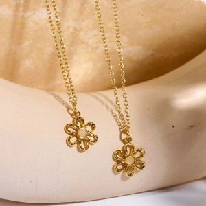 Hoa Nguyên Tố Khoét Hở Iolite Ins Phong Cách Đơn Giản Giữ Màu Đồng Mạ Vàng Vòng Đeo Cổ Cho Nữ Thời Trang Phụ Kiện Trang Sức