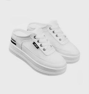 sepatu sendal slop wanita style shoes Korea sepatu antislip plaid shoes