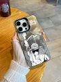 One Piece Luffy Black White Cartoon Anime Phone Case for Apple iPhone 14 pro Max 13 Hard 12 Mini 11 XS Max/XR Soft Silicone Protective Cover. 