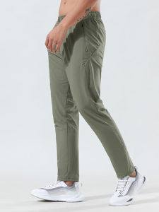 Lulu Mens Sport Long Pants Thin Fitness Vest Running Quick Dry Casual Elastic Training Mens Pants Breathable Nylon Fabric