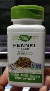 Natures Way Fennel Seed 480 mg 100 Vegan Capsules Digestive Care