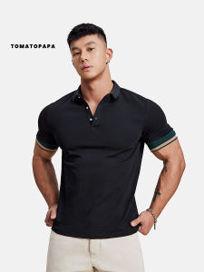 TOMATOPAPA | Áo Polo Cổ Trụ Đối Chiếu Panel Trẻ Trung Phong Cách Thể Thao Nam