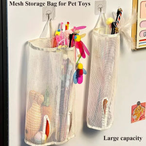Cat Stick Wall-Mounted Mesh Storage Gag-Suitable For Pet Toys Cat Toy Storage Puppy Toys Storage bag without Taking Up Space