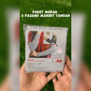 Paket 3 Pasang Manset Tangan Allsize Pria Wanita Lengan Panjang 40cm Dan 50cm Kaos Rayon