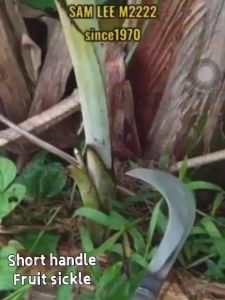 SAMLEE M2222 Heavy Duty Fruit Sickle with Short Metal Handle / Sabit Buah-Buahan D0601