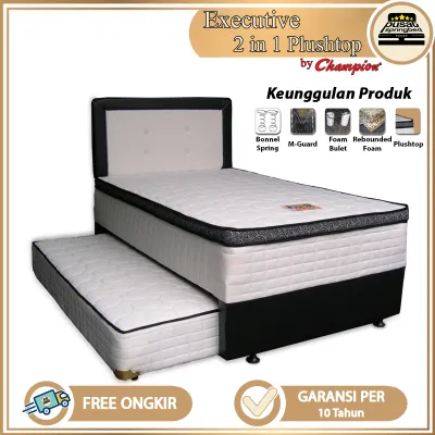Springbed Kasur Sorong 2 in 1 Plushtop Bonnel Spring - Champion Springbed Executive 2 in 1 Plushtop [JABODETABEK]
