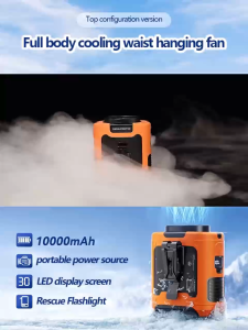 Zengliu 10000mAh Portable Waist Cooling Fan 3 in 1 Outdoor Fan With 5 Speed Clip Fan Power Bank