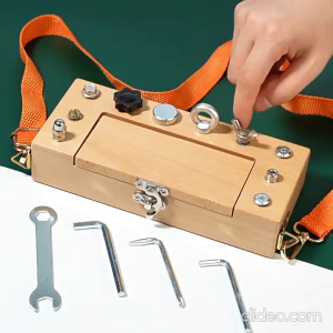 Bộ Hộp Gỗ Montessori Kỹ Sư Nhí Tháo Lắp Ốc Vít Kèm Dụng Cụ Giúp Bé Rèn Luyện Kỹ Năng Vận Động Tinh Và Tư Duy Logic